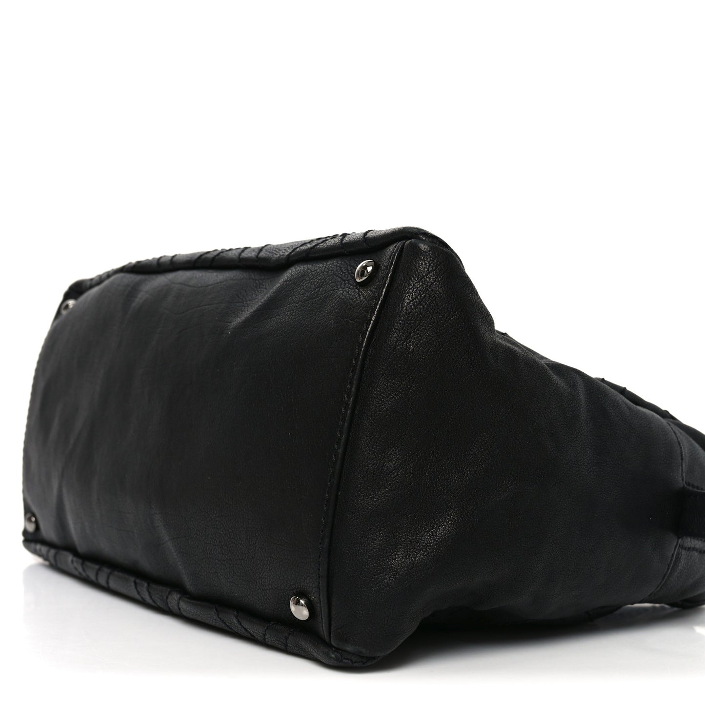 Calfskin Small Diamond Stitch Tote Black