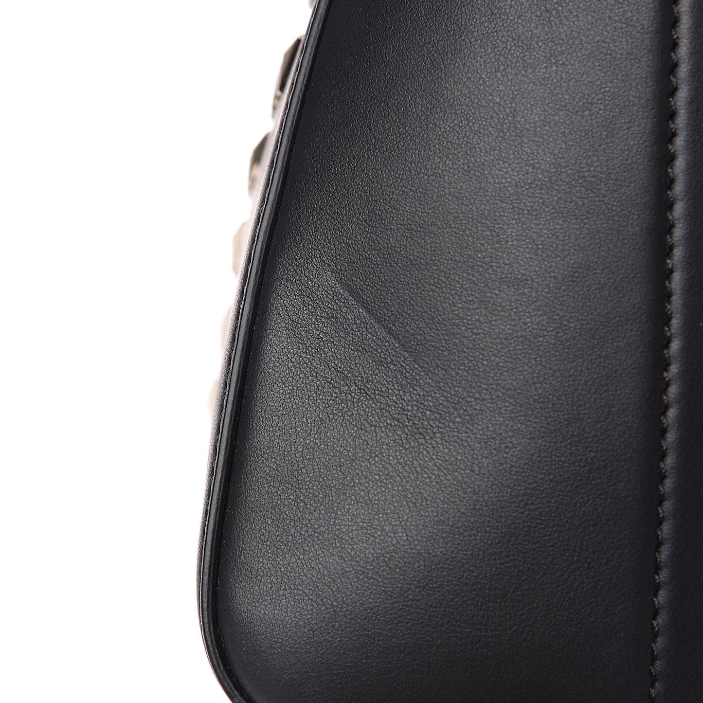 Calfskin Triangle Studded Small Antigona Black