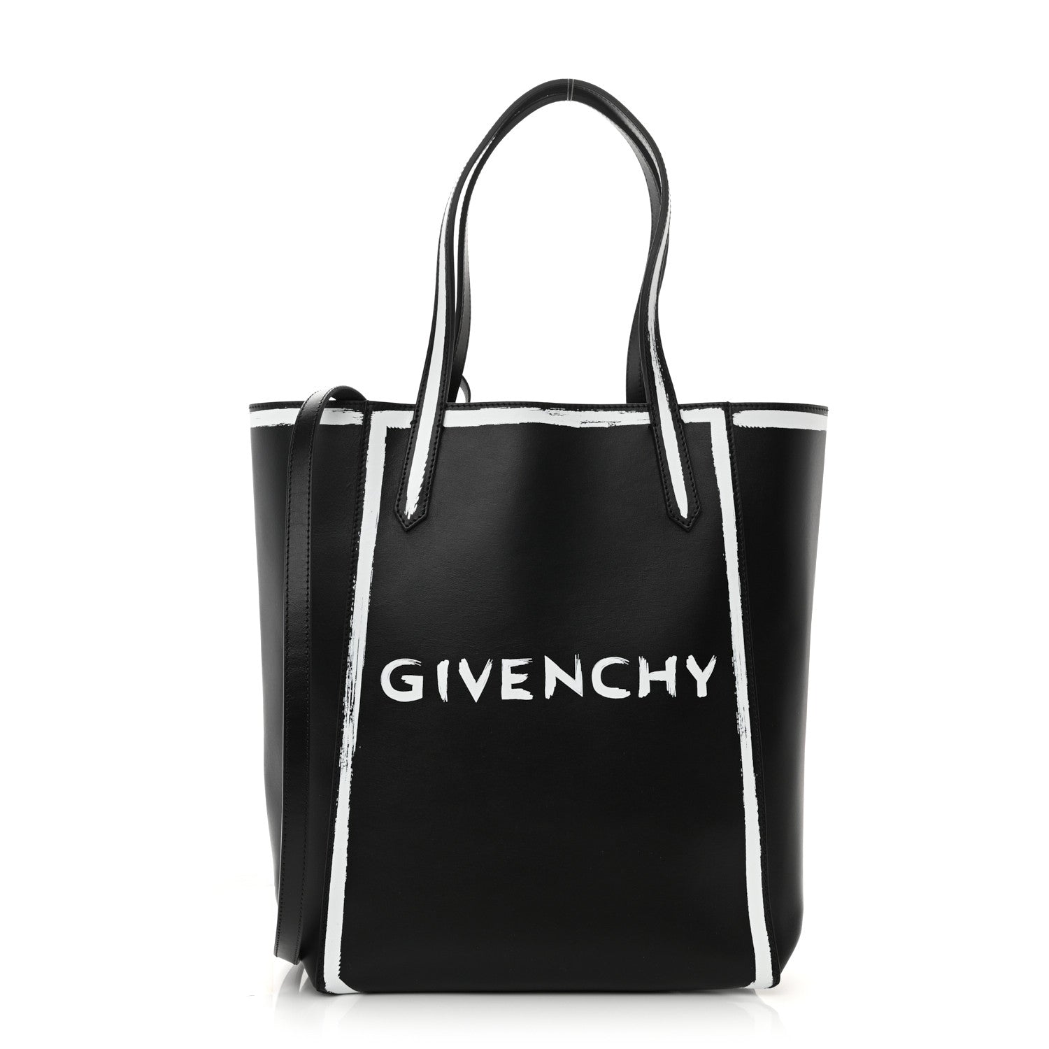 Givenchy Calfskin Logo Print Stargate Shopper Tote Black 3 of 12