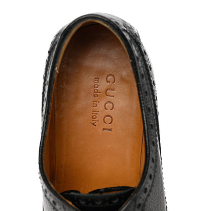 Gucci Calfskin Web Mens Queercore Brogue Derby Loafers 9 Black 10 of 13
