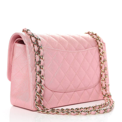 Chanel Iridescent Caviar Quilted Jumbo Double Flap Rose Pink 3 of 11