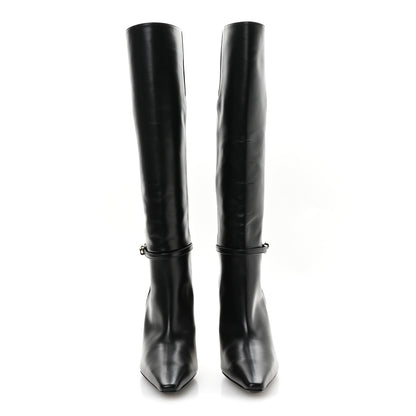 Givenchy Grained Calfskin G Cube Knee High Boots 38 Black 3 of 9