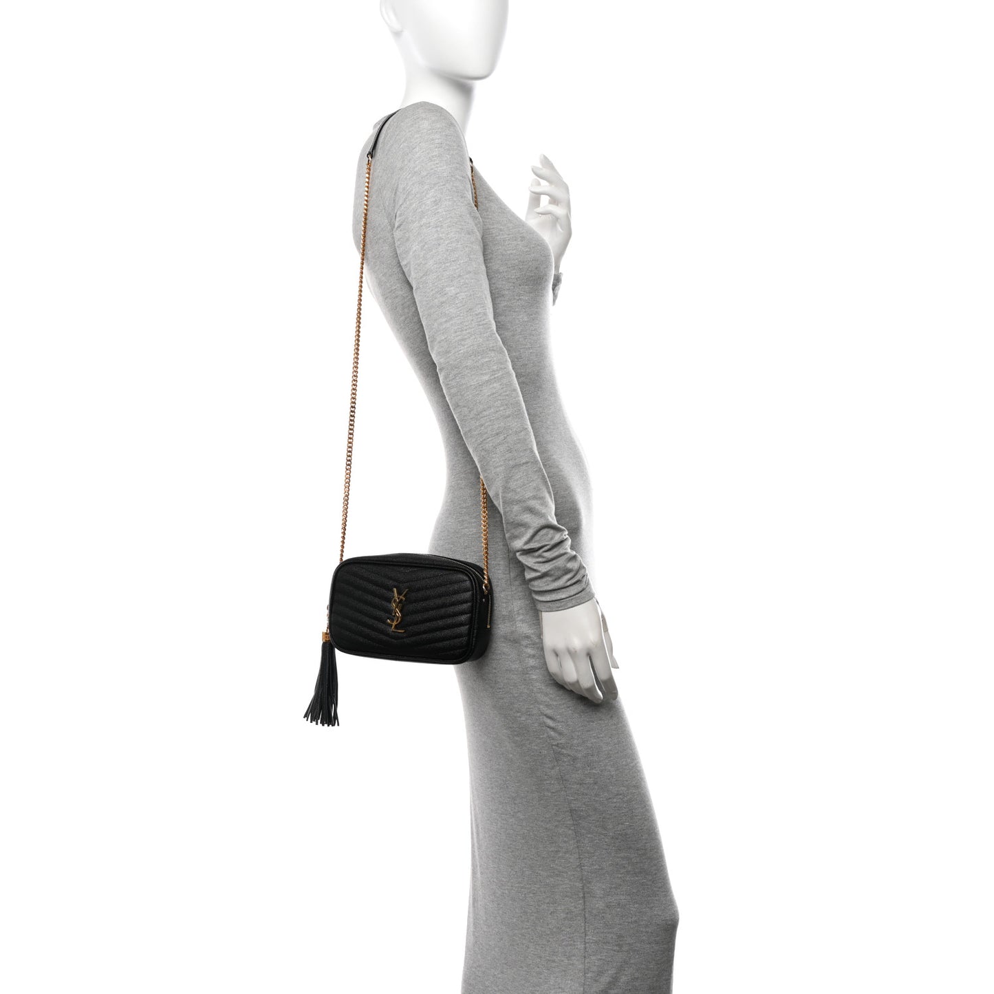 Grain De Poudre Matelasse Monogram Mini Lou Camera Bag Black