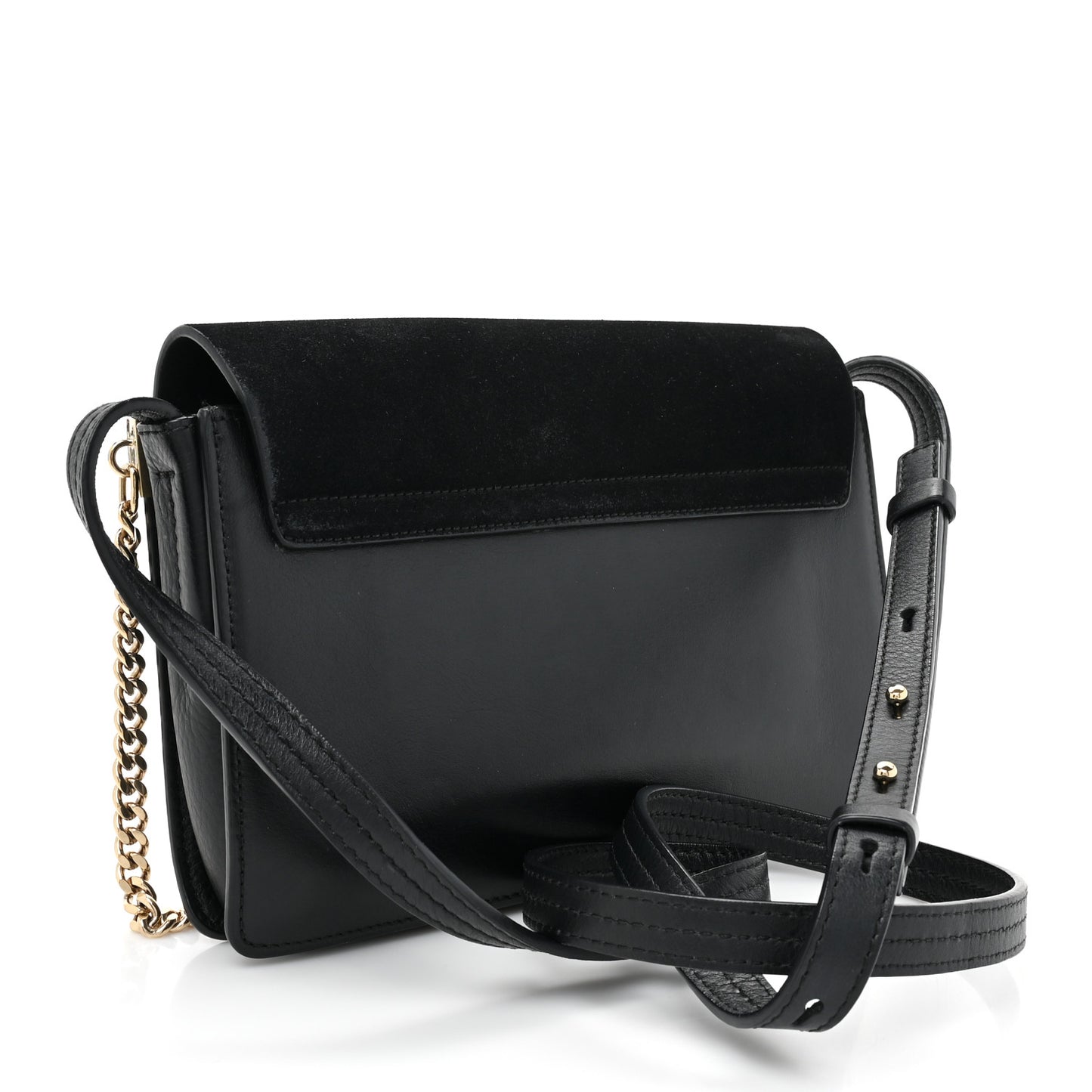 Suede Calfskin Small Faye Shoulder Bag Black