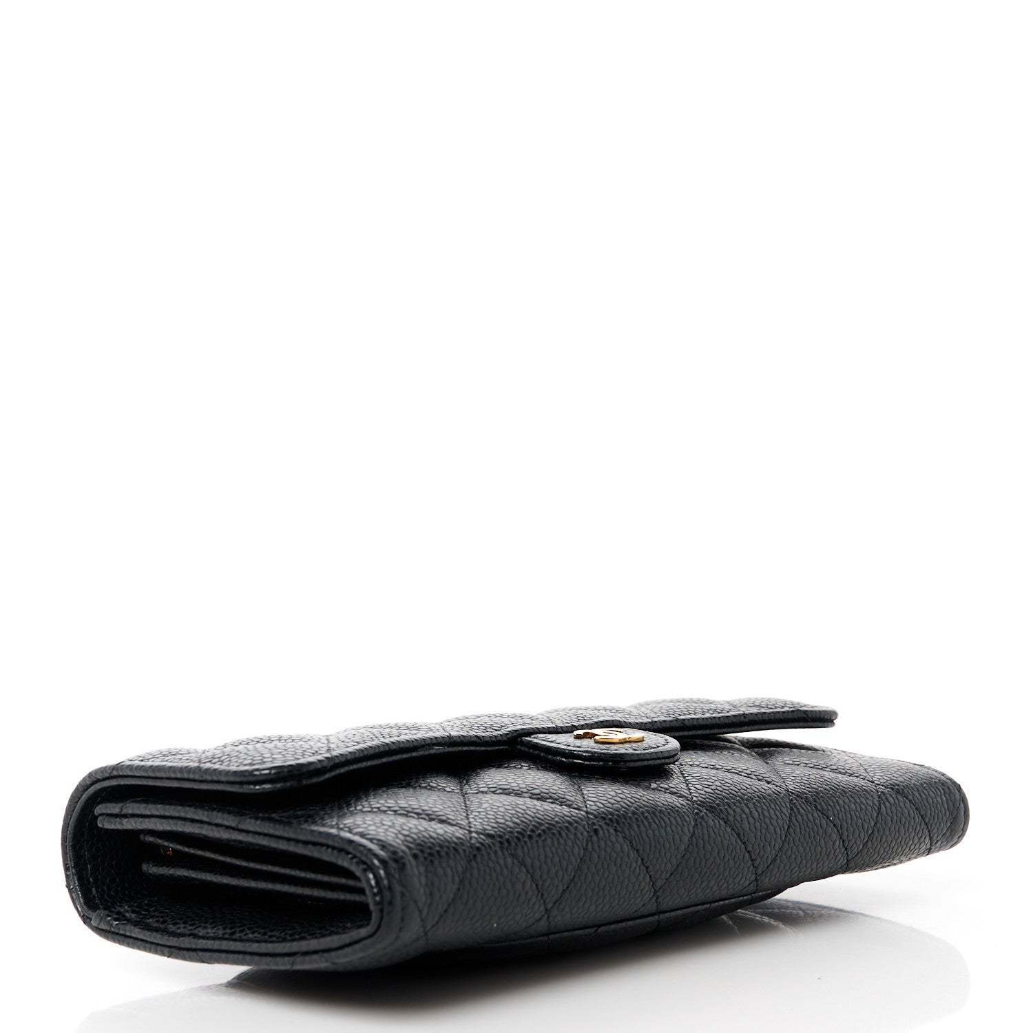 Chanel Caviar Quilted Large Gusset Flap Wallet Black 4 of 11