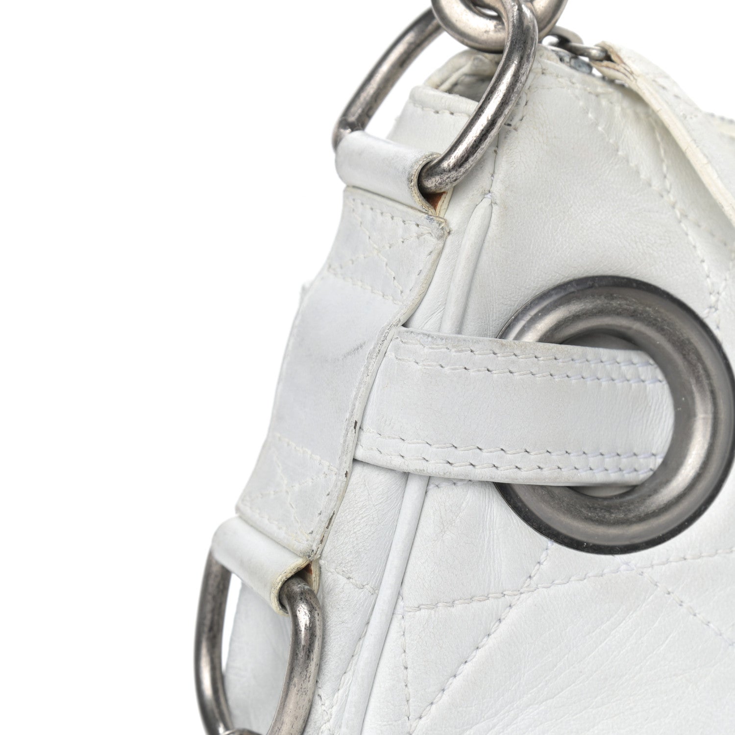 Christian Dior Lambskin Cannage Small Hobo White 14 of 18
