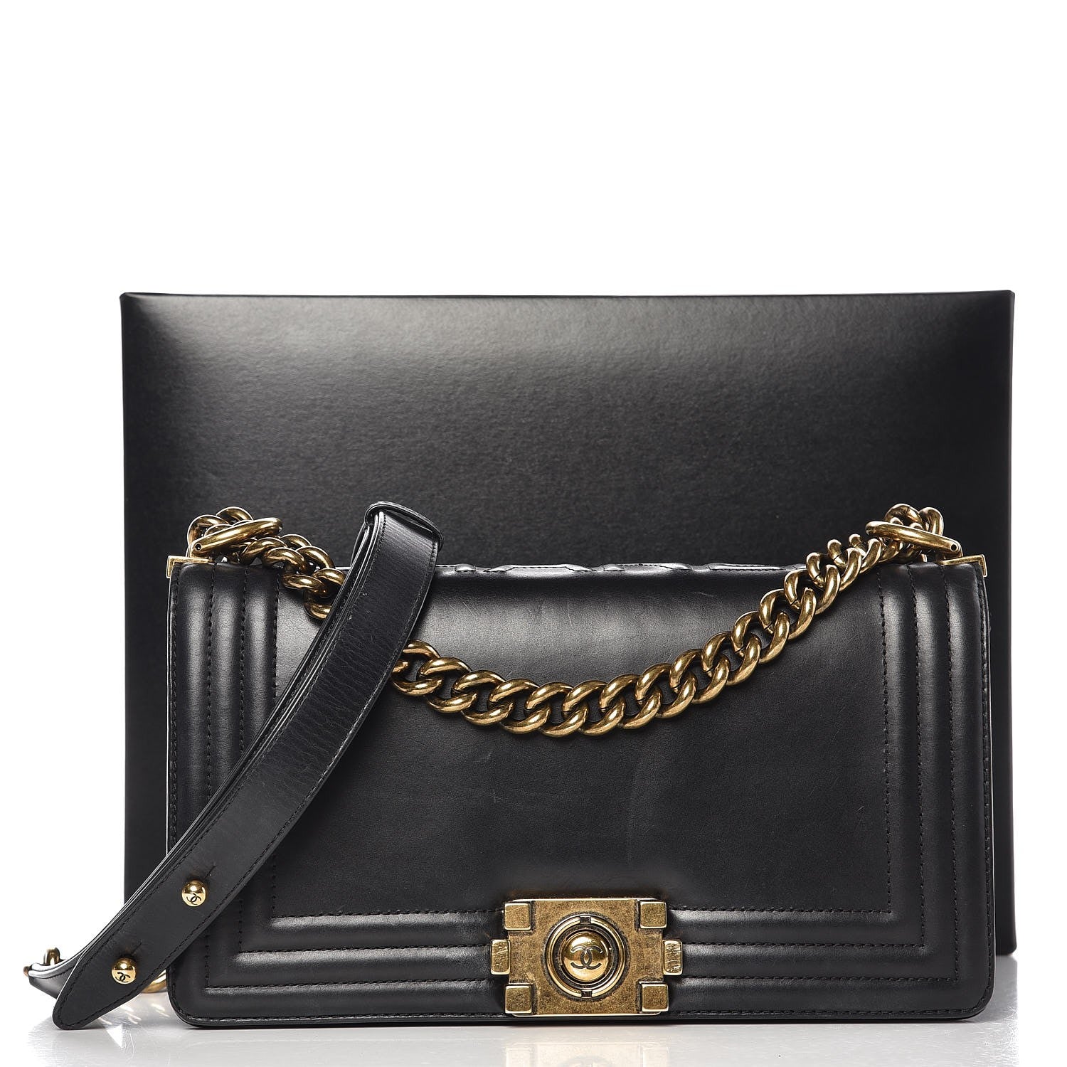Chanel Glazed Calfskin Medium Boy Flap Black 13 of 13