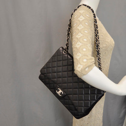 Chanel Lambskin Quilted Maxi Double Flap Black 2 of 11