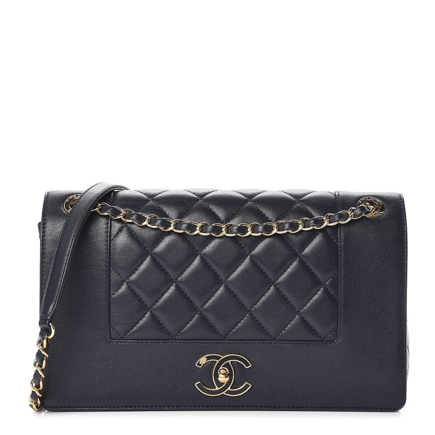 Sheepskin Quilted Vintage Mademoiselle Flap Navy