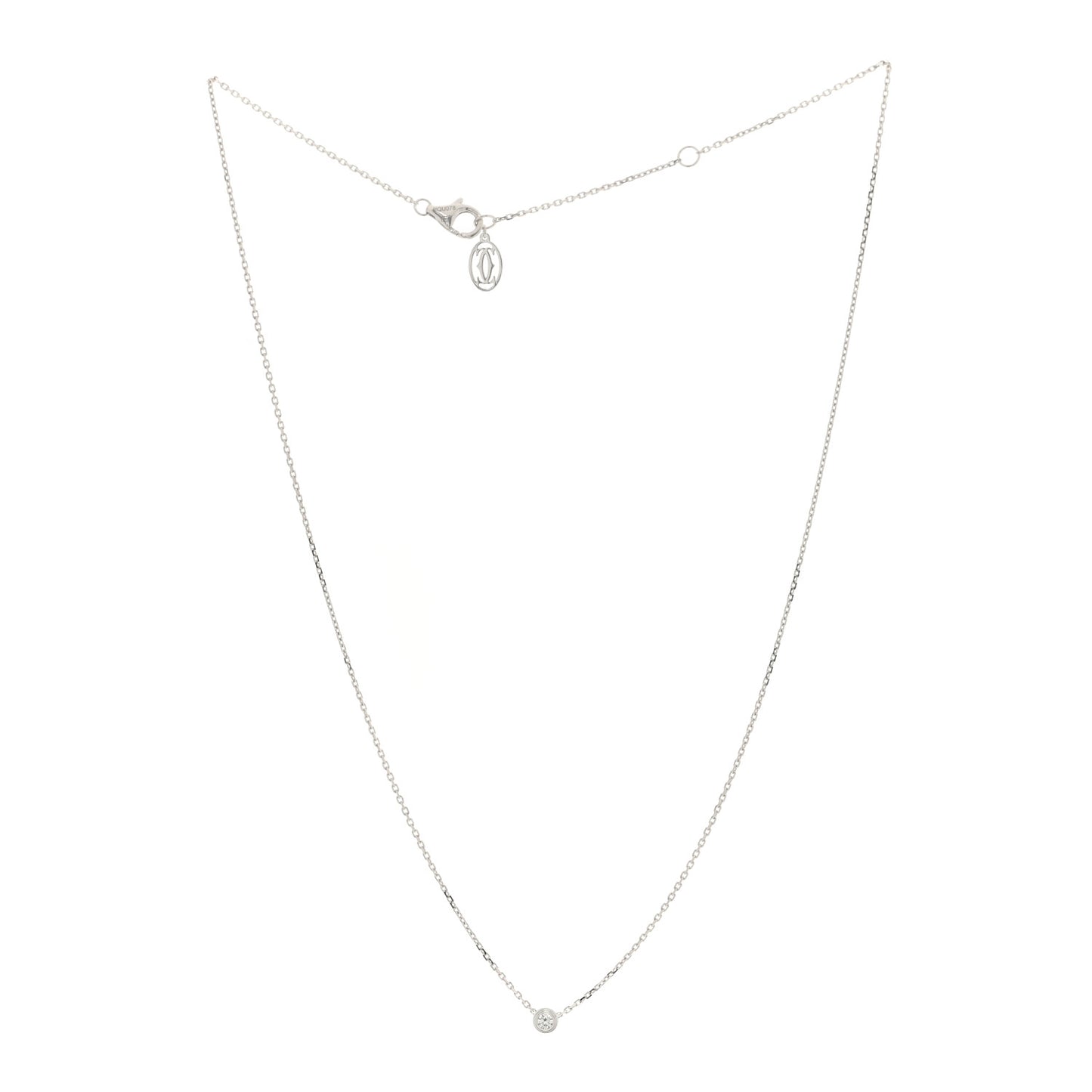 18K White Gold Diamond XS D'Amour Pendant Necklace