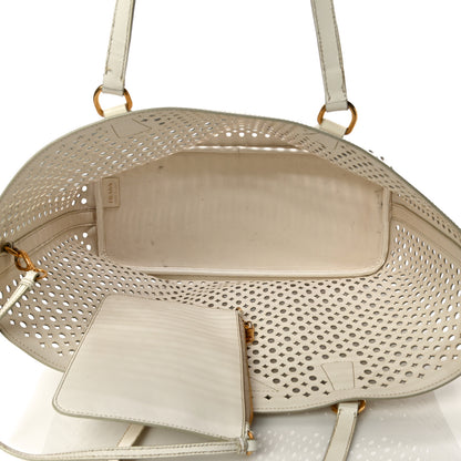 Prada Saffiano Perforated Tote Talco 5 of 21