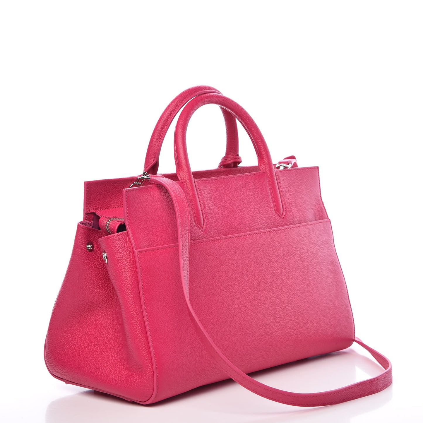 Grained Calfskin Small Cabas Rive Gauche Bubblegum
