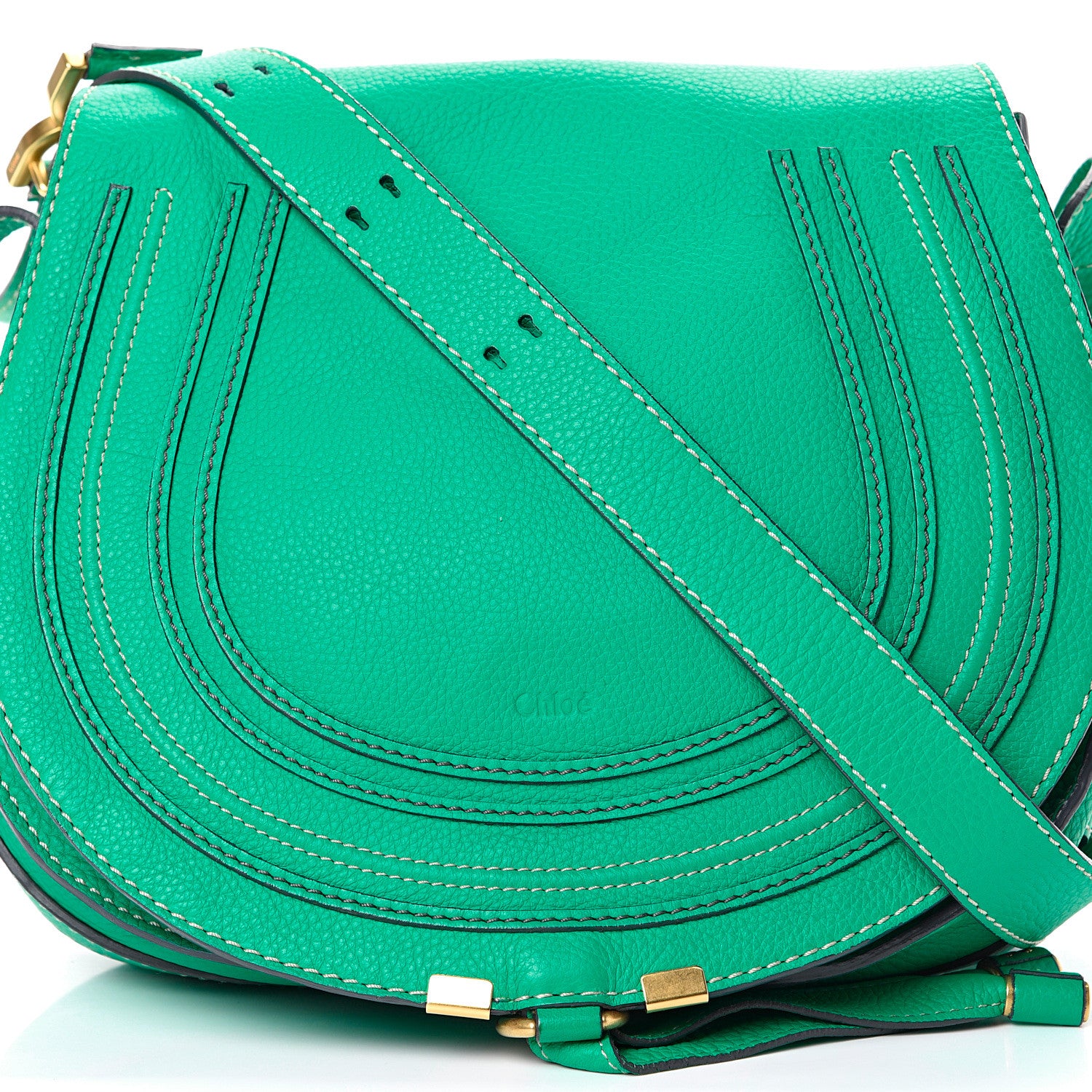Chloe Grained Calfskin Medium Marcie Saddle Bag Jade 8 of 11