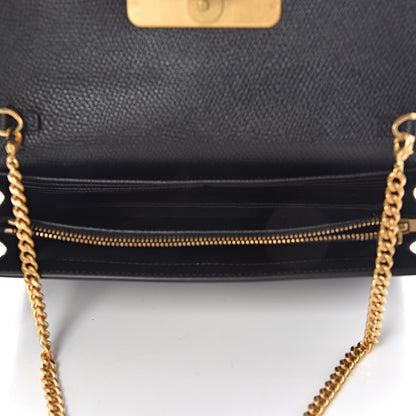 Valentino Garavani Grainy Calfskin Vlogo Wallet With Chain Black 5 of 9