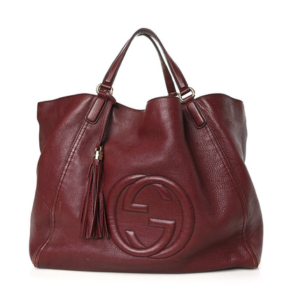 Gucci Pebbled Calfskin Large Soho Shoulder Bag Bordeaux 1 of 11