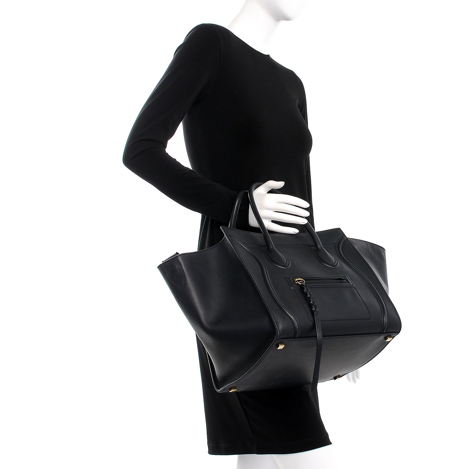 Celine Smooth Calfskin Medium Phantom Luggage Black 2 of 11