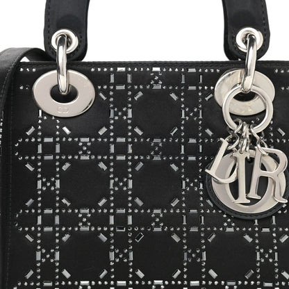 Christian Dior Satin Crystal Cannage Mini Lady Dior Black 7 of 9