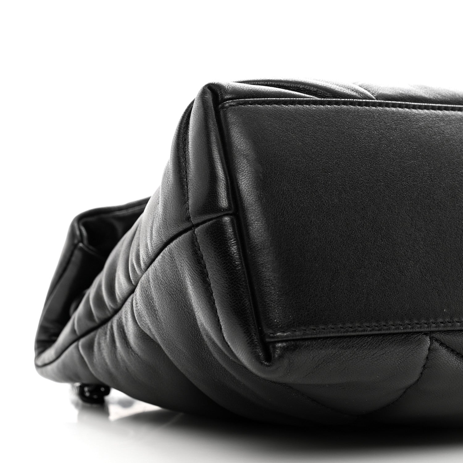 Saint Laurent Lambskin Quilted Monogram Monochrome Small Loulou Puffer Chain Satchel Black 9 of 10