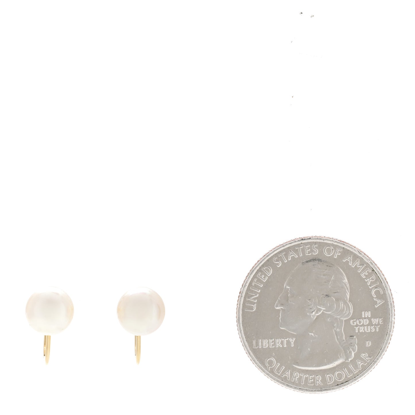 18K Yellow Gold Akoya Cultured Pearl 7-7.5mm Screw Back Earrings