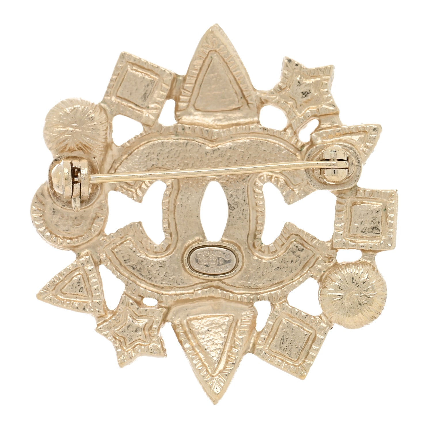 Chanel Pearl Gripiox CC Brooch Multicolor Gold 3 of 4