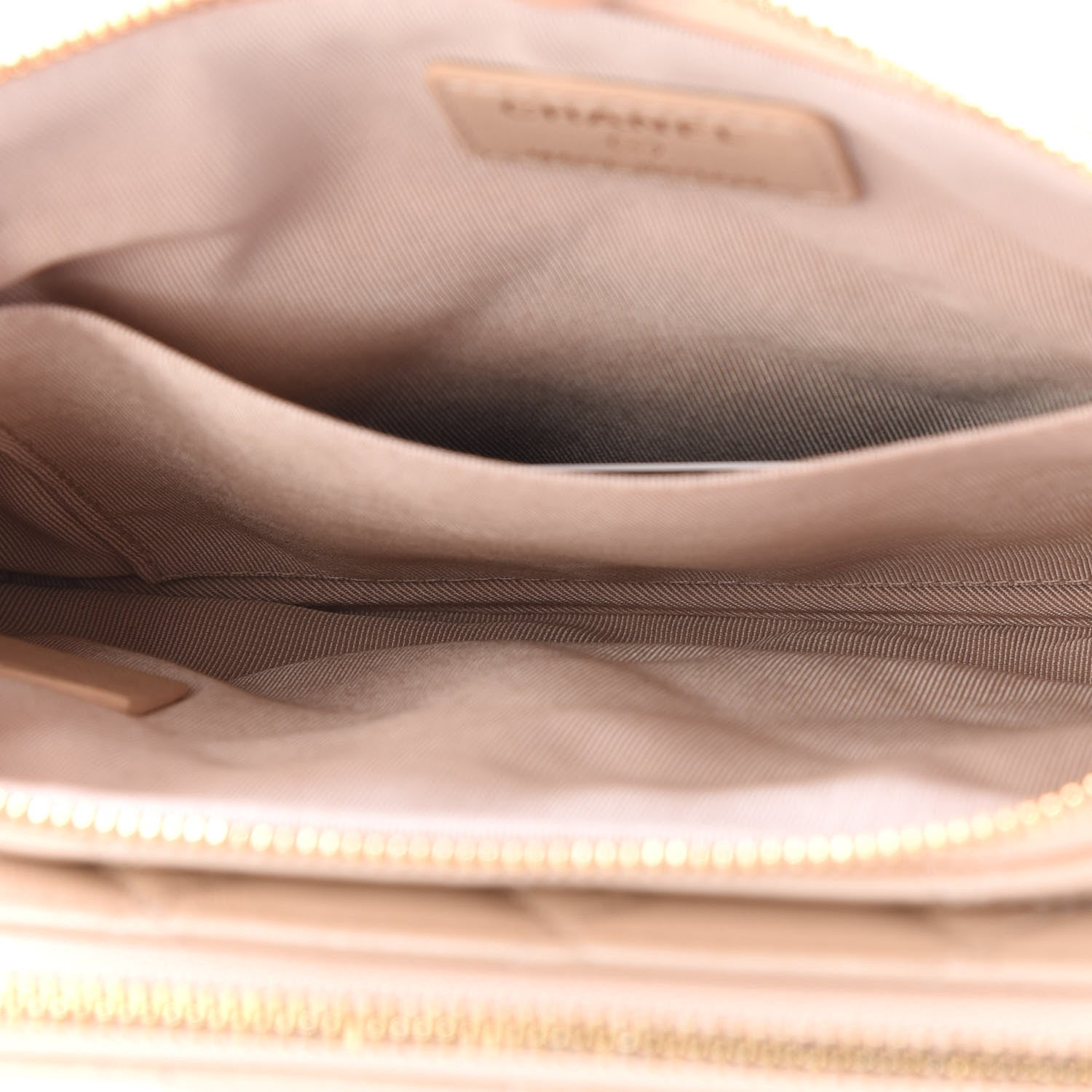 Chanel Shiny Lambskin Quilted Small Double Case With Strap Beige 4 of 10