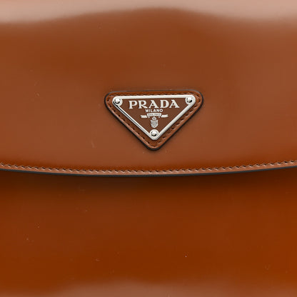 Prada Spazzolato Cleo Flap Adjustable Strap Shoulder Bag Tobacco 8 of 10
