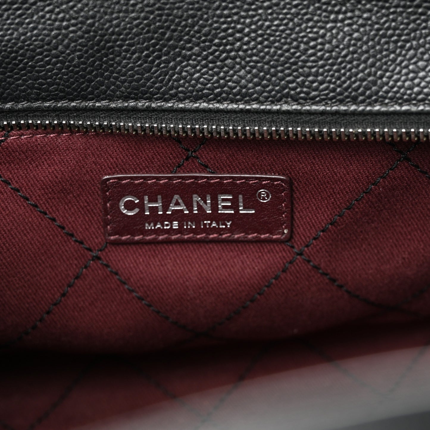 Caviar Quilted Small Deauville Bowling Bag Black
