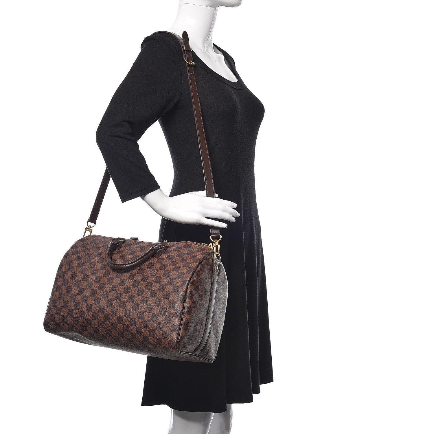 Louis Vuitton Damier Ebene Speedy Bandouliere 35 2 of 10