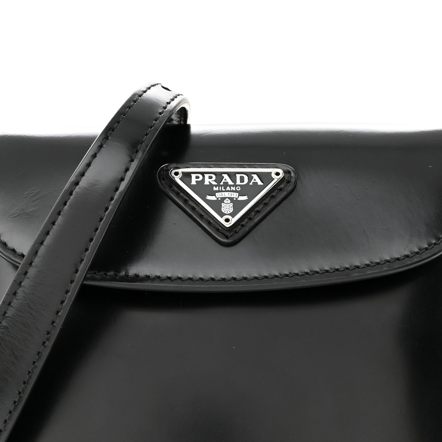 Spazzolato Mini Cleo Flap Adjustable Strap Shoulder Bag Black