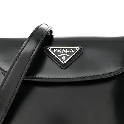 Prada Spazzolato Mini Cleo Flap Adjustable Strap Shoulder Bag Black 7 of 13