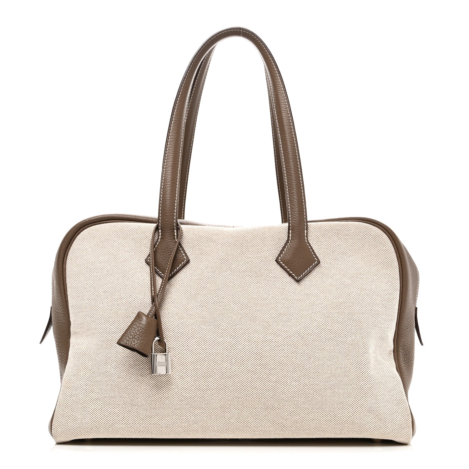 Hermes Toile Taurillon Clemence Victoria II 35 Etoupe 1 of 9