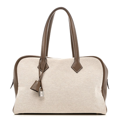 Hermes Toile Taurillon Clemence Victoria II 35 Etoupe 1 of 9