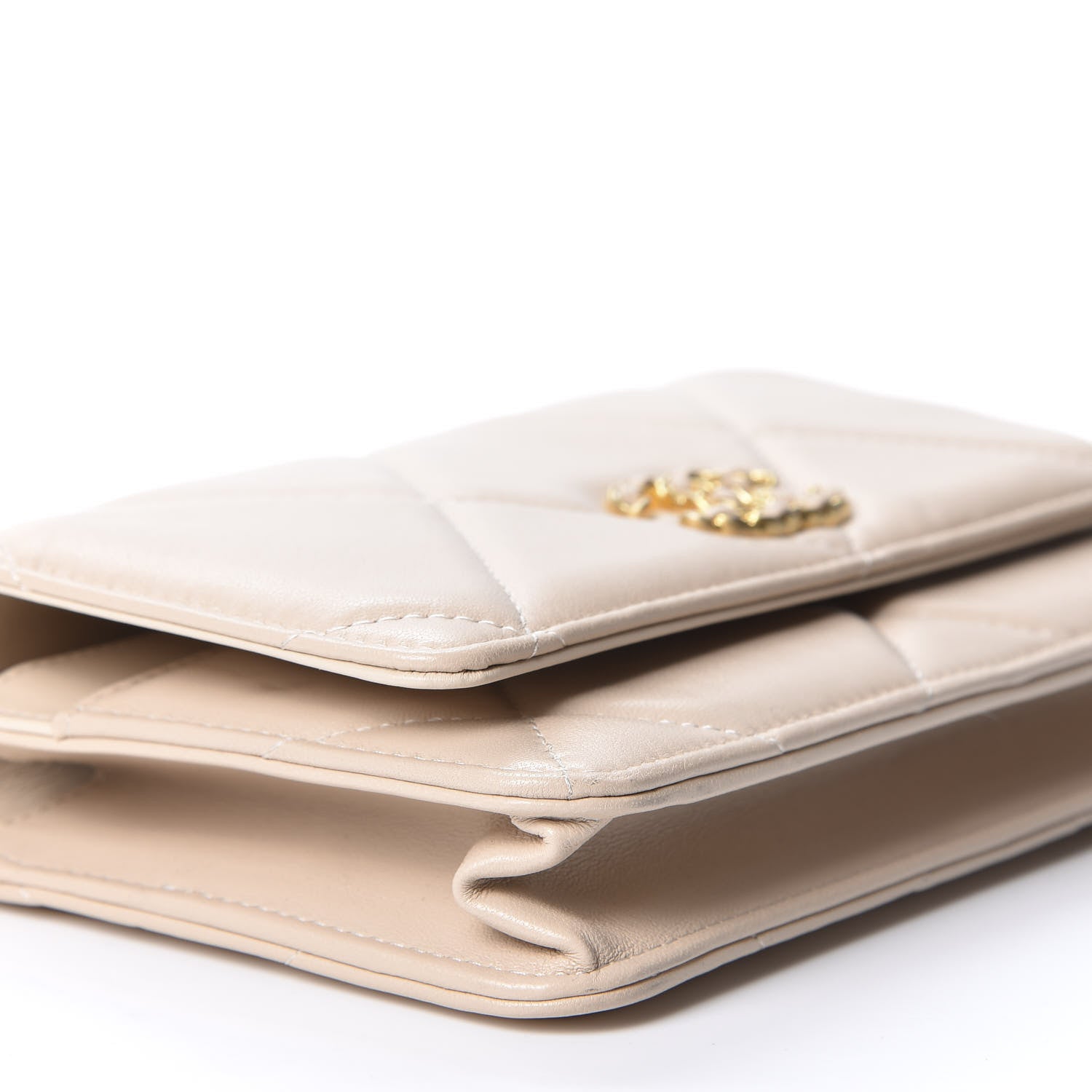 Chanel Goatskin Quilted 19 Wallet On Chain WOC Light Beige 5 of 12