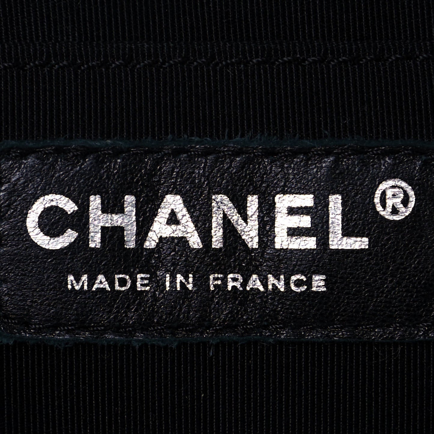 Deerskin Chevron Large CC Chain Bucket Drawstring Bag Black