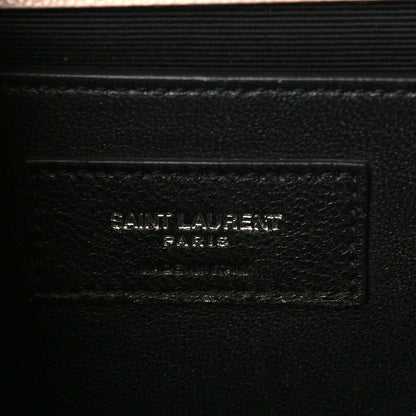Saint Laurent Grain De Poudre Textured Mixed Matelasse Medium Triquilt Monogram Satchel Marble Pink 6 of 10