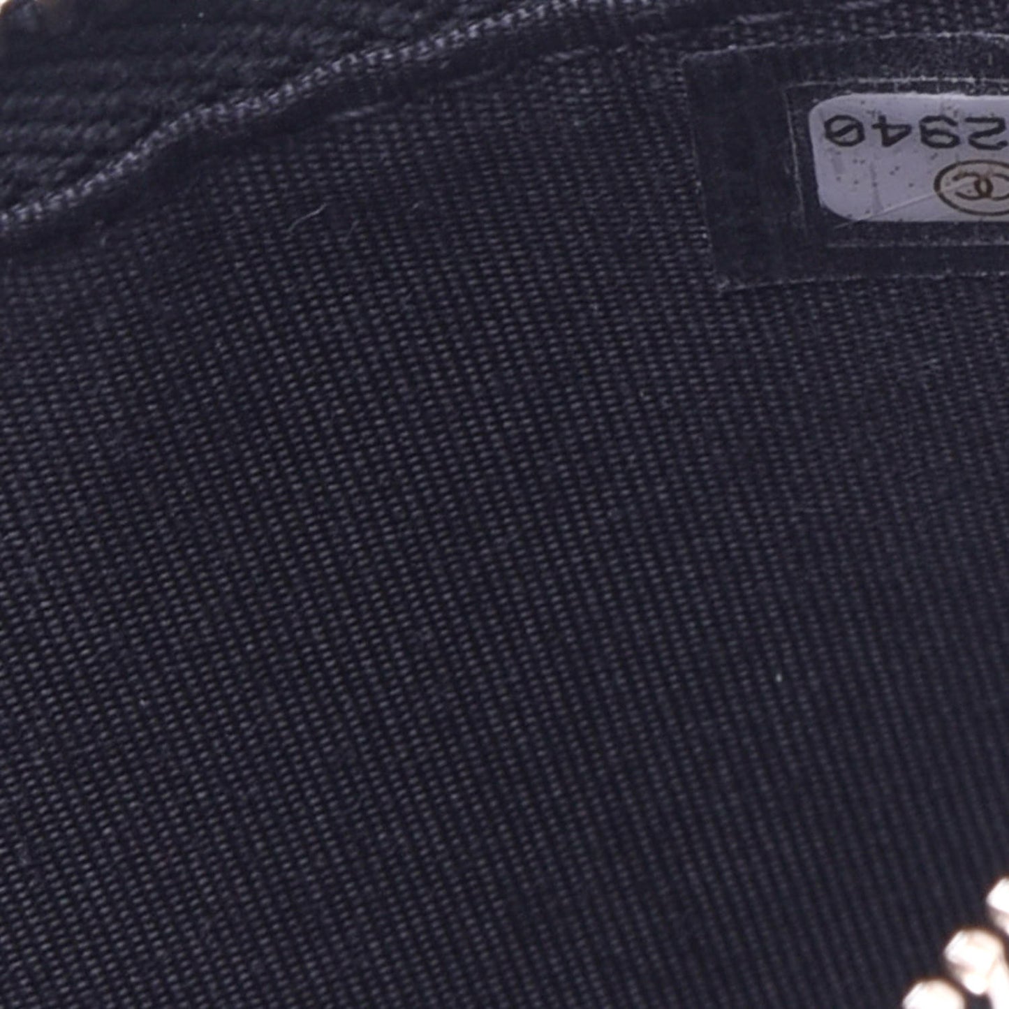 Caviar Camellia Embossed Classic Flat Wallet Pouch Black