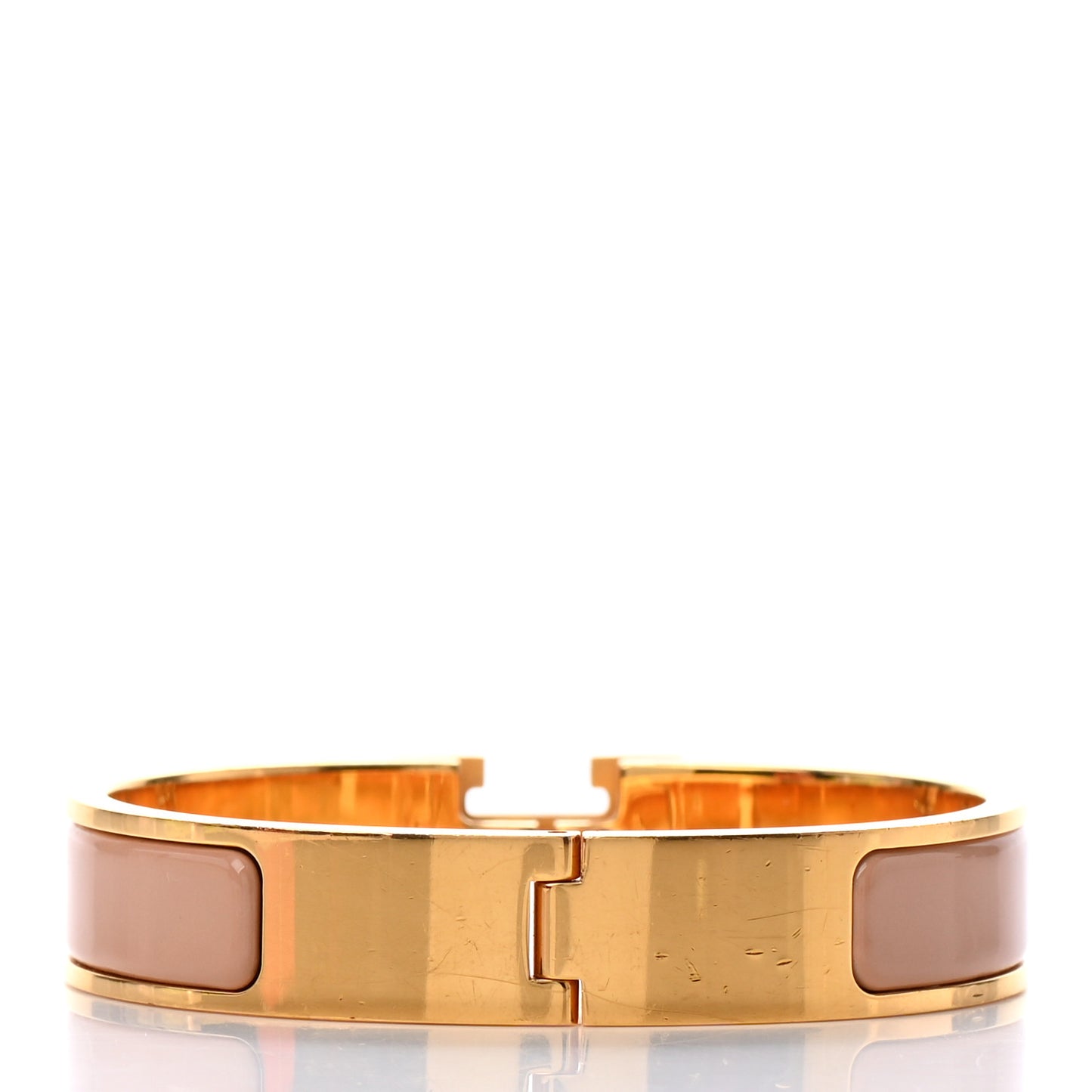 Enamel Narrow Clic Clac H Bracelet PM Beige Nacre