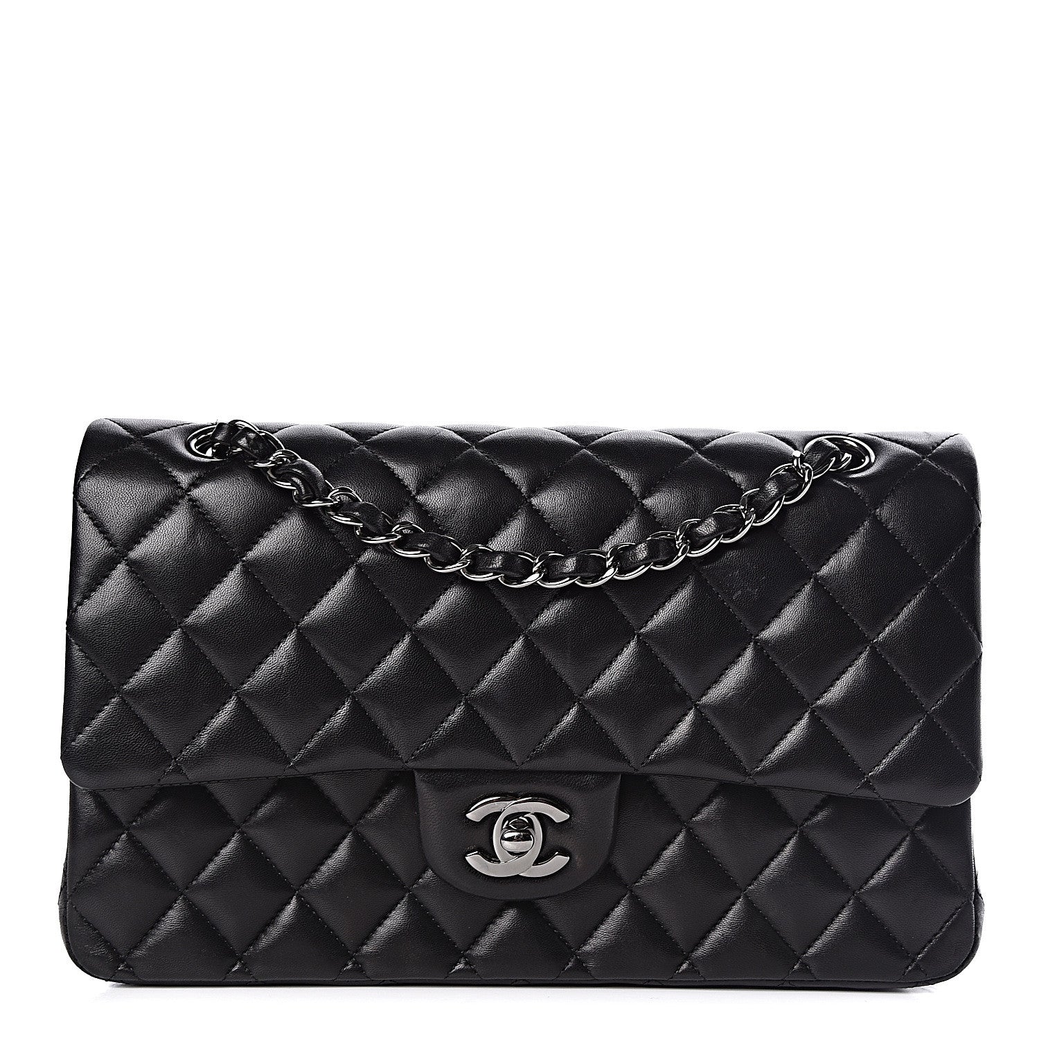 Chanel Lambskin Quilted Medium Double Flap Black 1 of 16