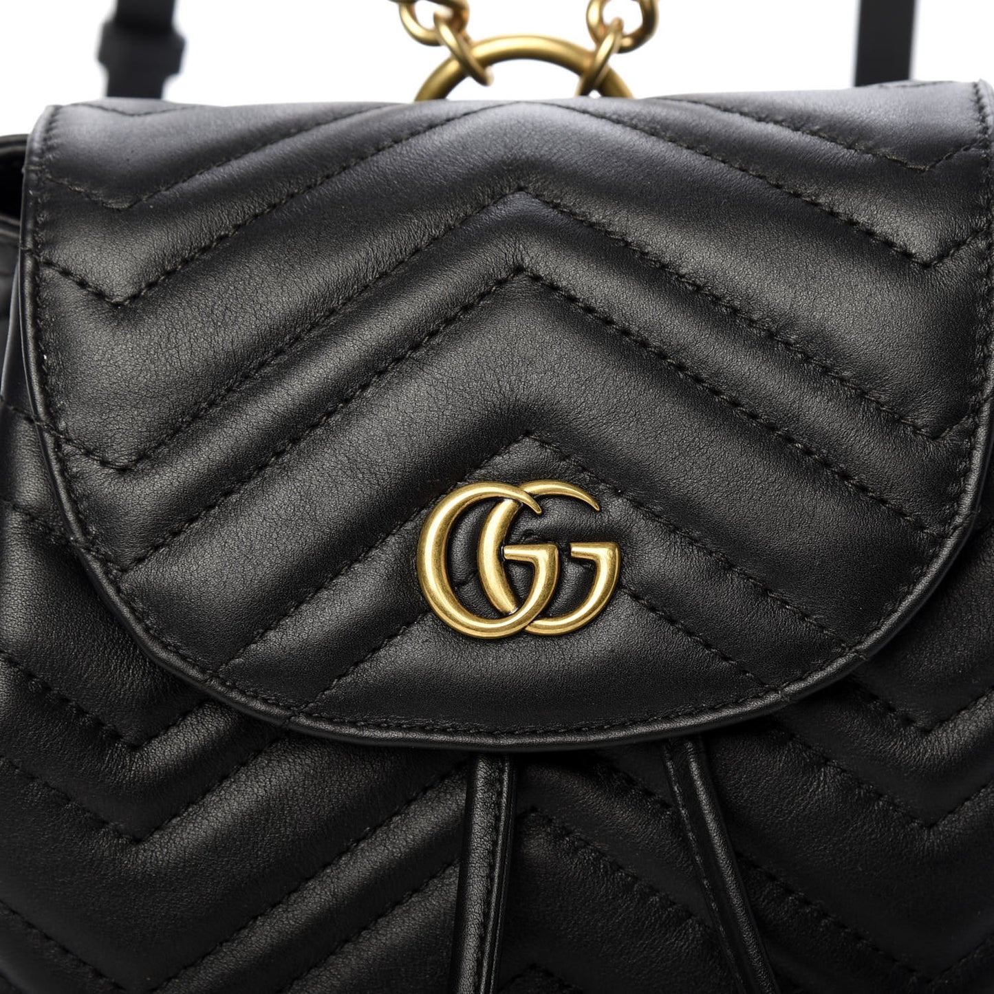 Calfskin Matelasse GG Marmont Flap Backpack Black