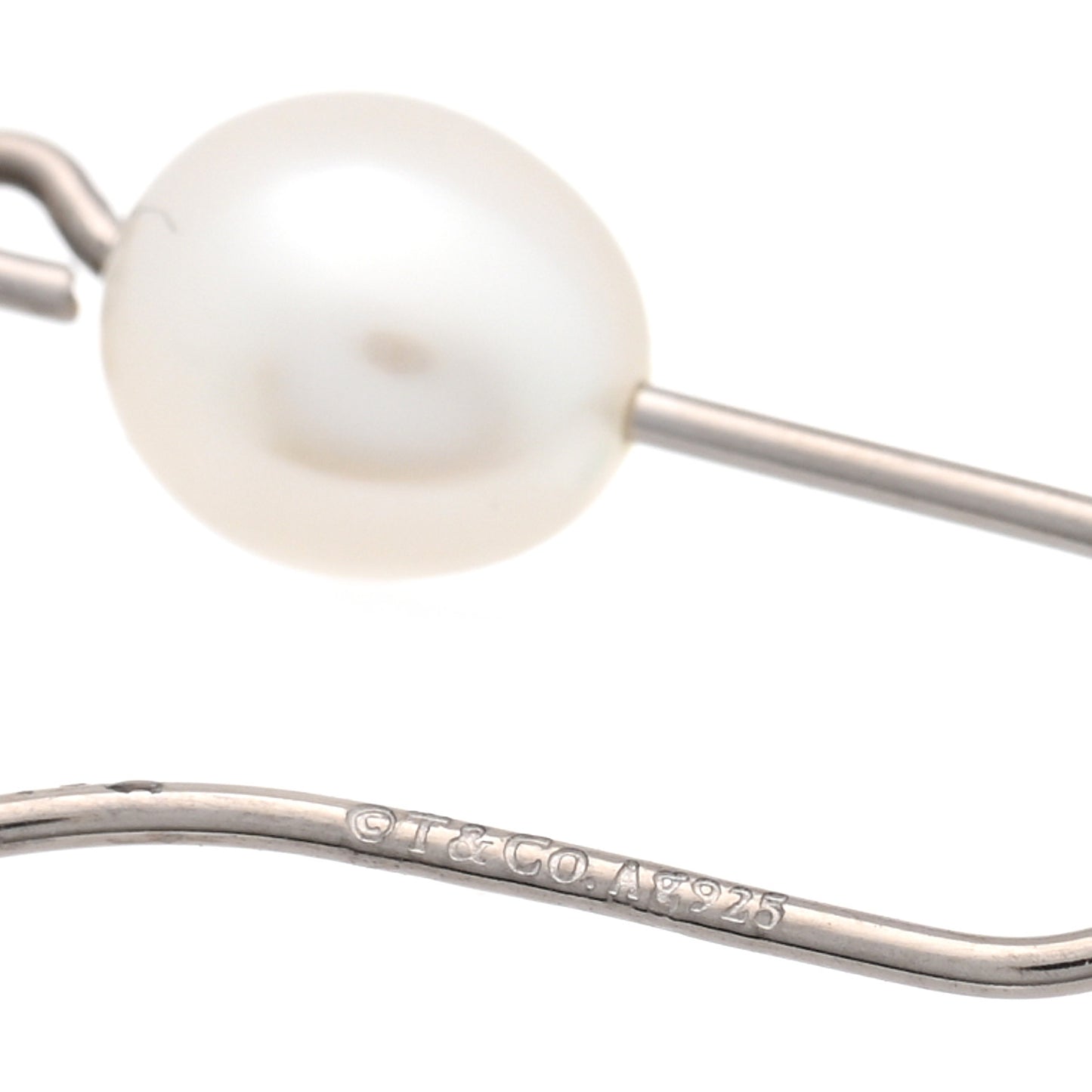 Sterling Silver Pearl Small Elsa Peretti Mesh Earrings