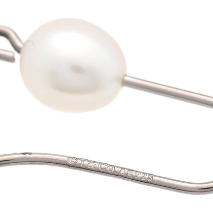 Tiffany Sterling Silver Pearl Small Elsa Peretti Mesh Earrings 4 of 5