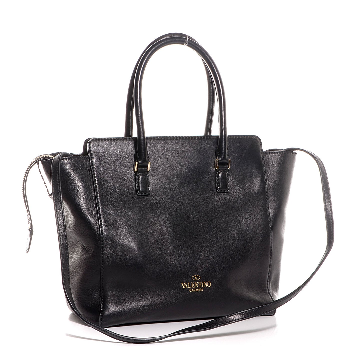 Lambskin Crystal B Diamond Tote Black