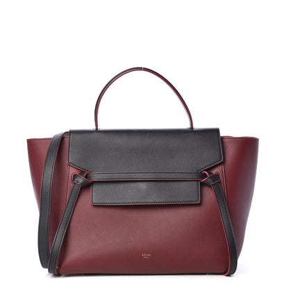 Celine Smooth Calfskin Bi-Color Mini Belt Bag Burgundy Black 1 of 11