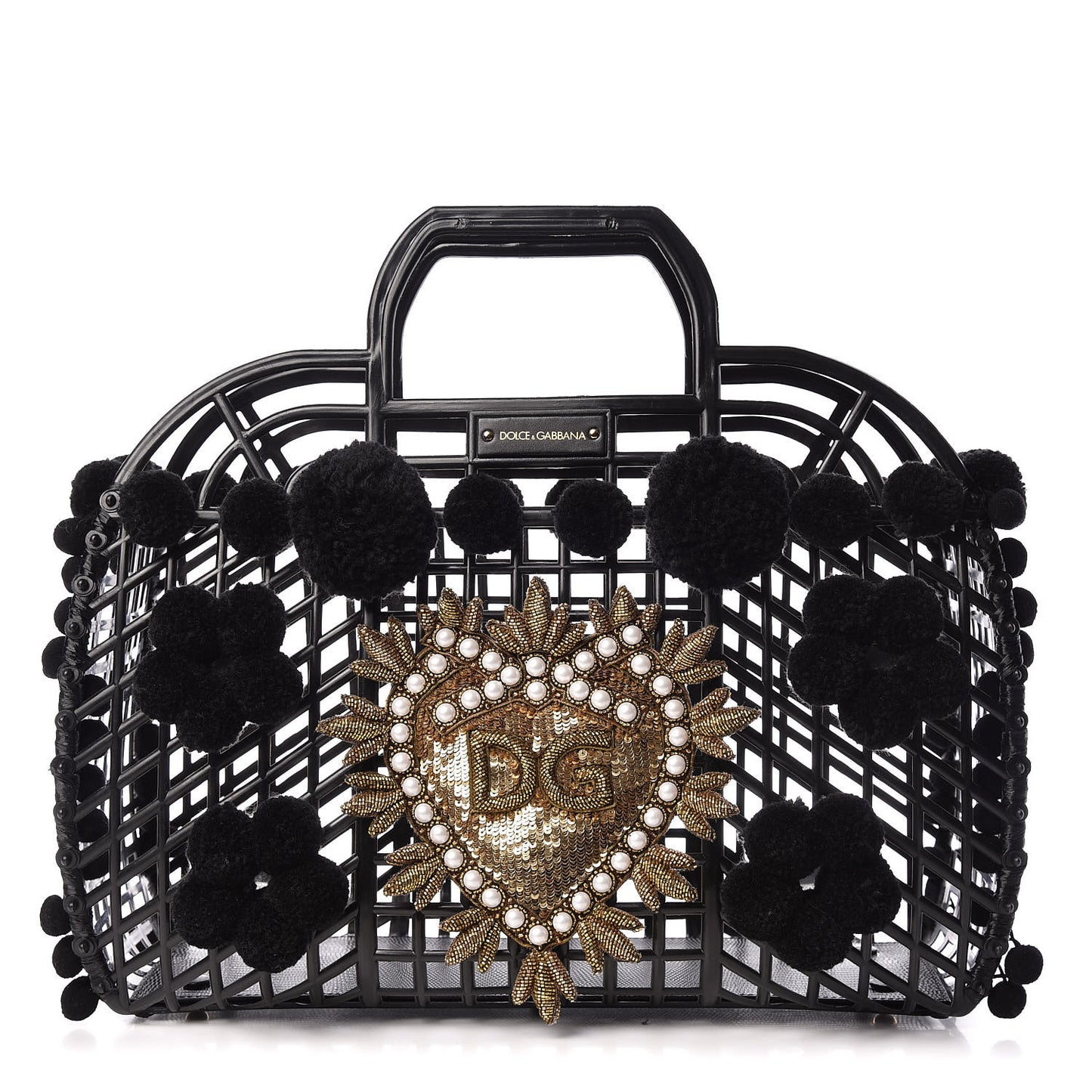 PVC Cage Market Tote Black