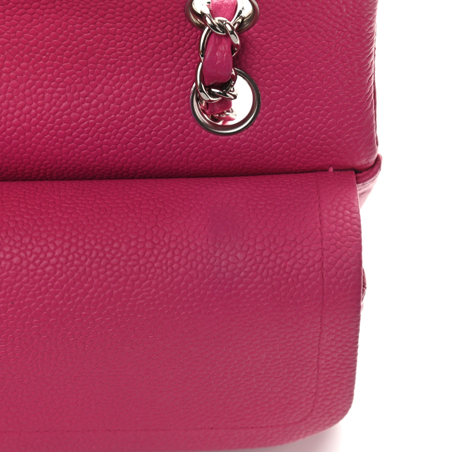 Caviar Quilted Medium Double Flap Dark Pink