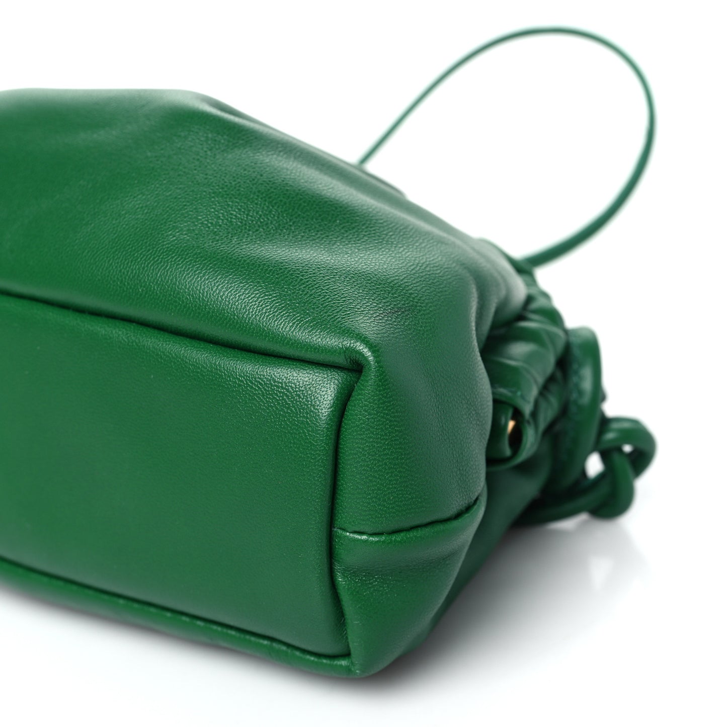 Lambskin Mini Cloud Clutch  Green
