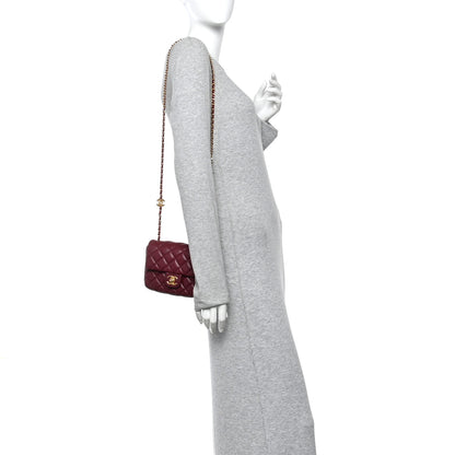 Chanel Lambskin Enamel Quilted Mini Coco Hearts Square Flap Burgundy 2 of 11