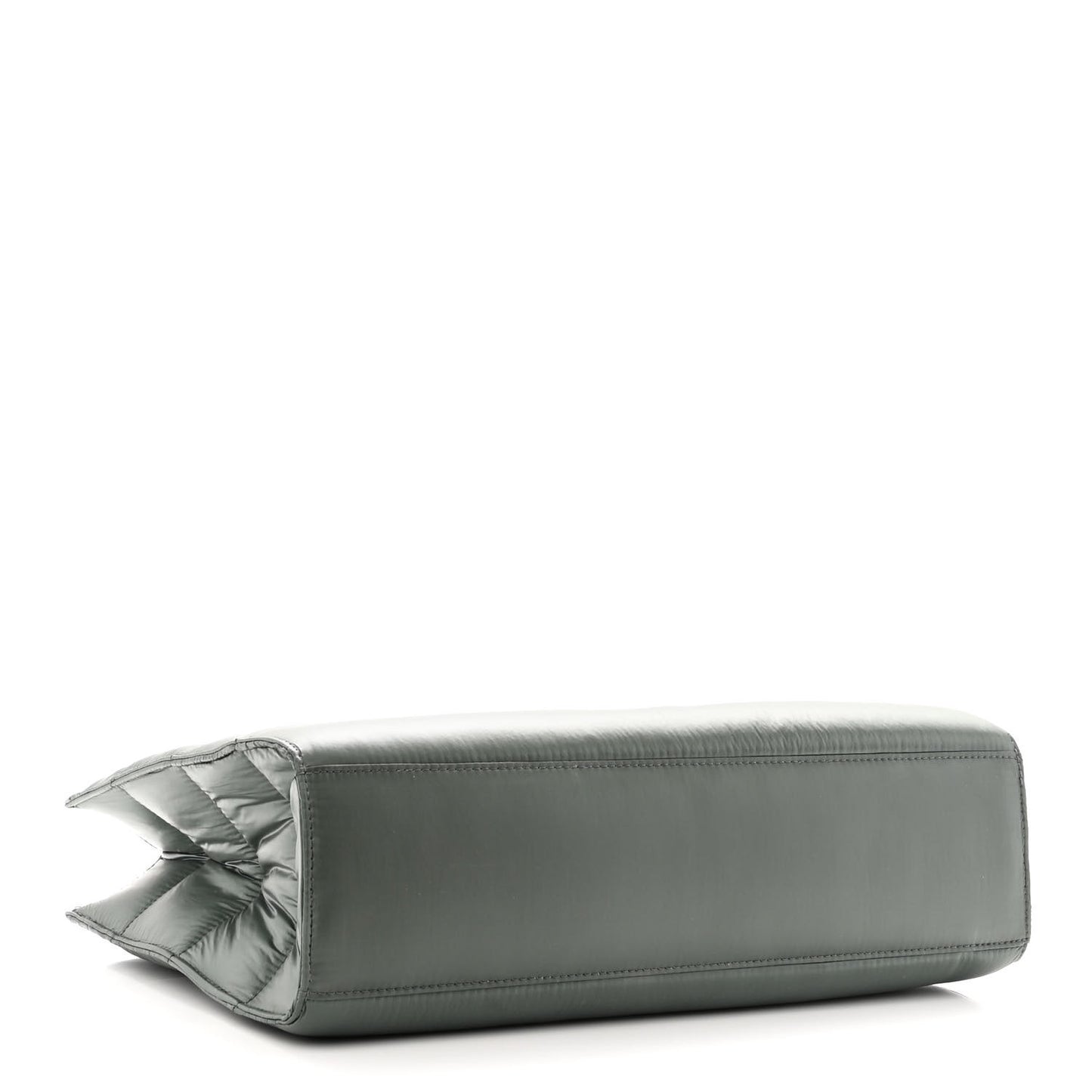 Nylon Medium Puff Shopping Bag Green