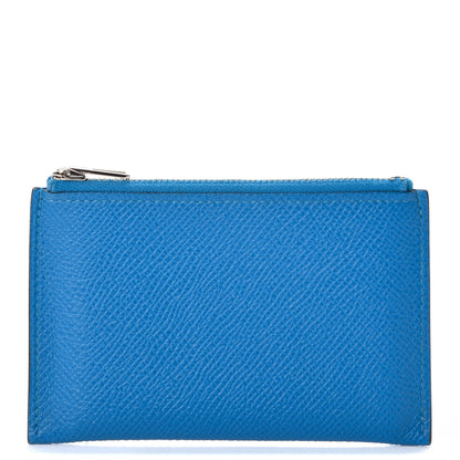 Hermes Epsom Passant Compact Wallet Zipped Coin Purse Bleu Zanzibar 1 of 7