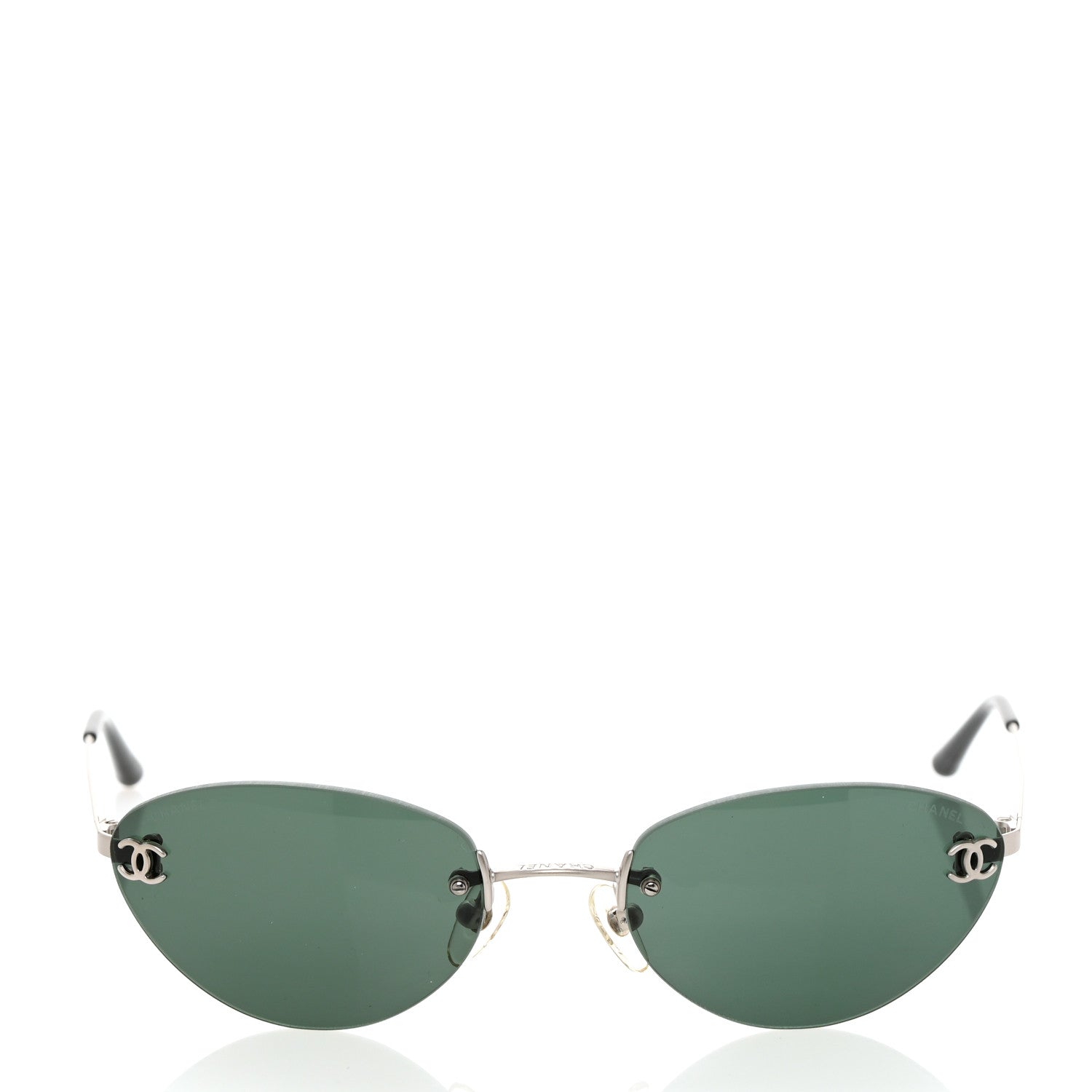 Chanel Metal CC Logo Sunglasses 4003 Green 2 of 8